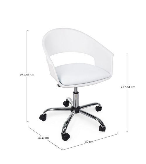 Silla de Escritorio Giratoria de Plástico Blanco Wells