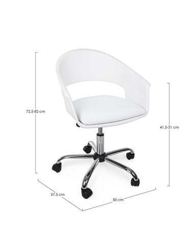 Silla de Escritorio Giratoria de Plástico Blanco Wells