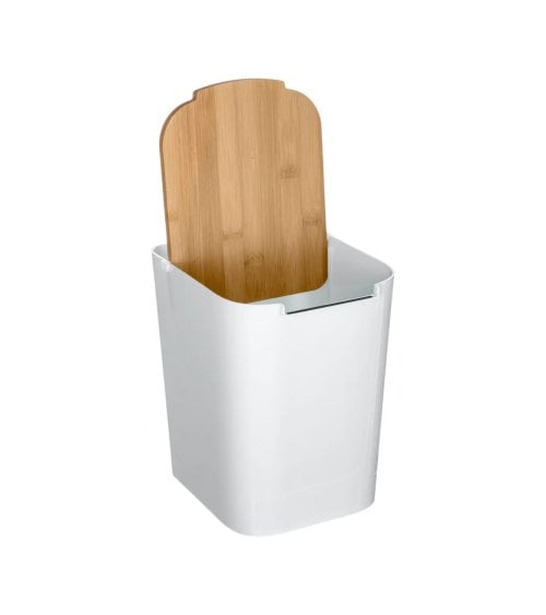 Cubo de Basura Natureo de Plástico con Tapa de Bambú