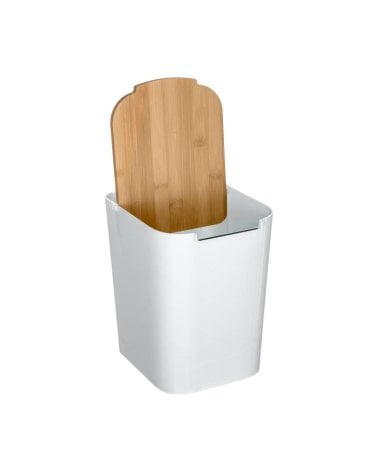 Cubo de Basura Natureo de Plástico con Tapa de Bambú