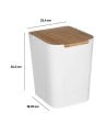Cubo de Basura Natureo de Plástico con Tapa de Bambú