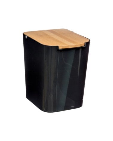 Cubo de Basura Natureo de Plástico con Tapa de Bambú