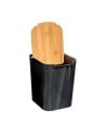 Cubo de Basura Natureo de Plástico con Tapa de Bambú