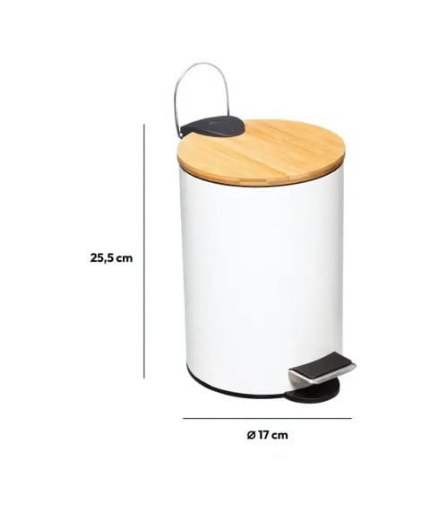 Cubo de Basura Colors con Tapa de Bambú
