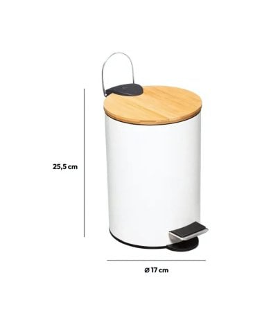 Cubo de Basura Colors con Tapa de Bambú