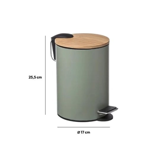 Cubo de Basura Colors con Tapa de Bambú