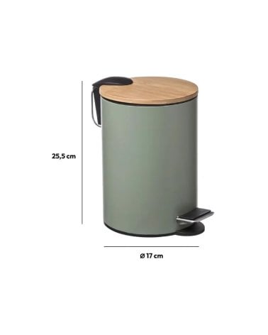 Cubo de Basura Colors con Tapa de Bambú