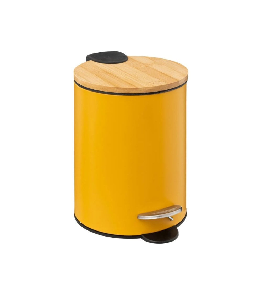Cubo de Basura Colors con Tapa de Bambú