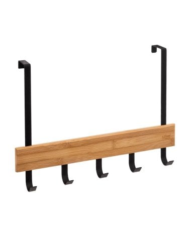 Toallero Natureo para Puerta de Metal y Bambú