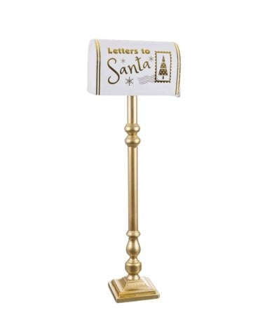 Buzón Decorativo Navideño Blanco de Metal