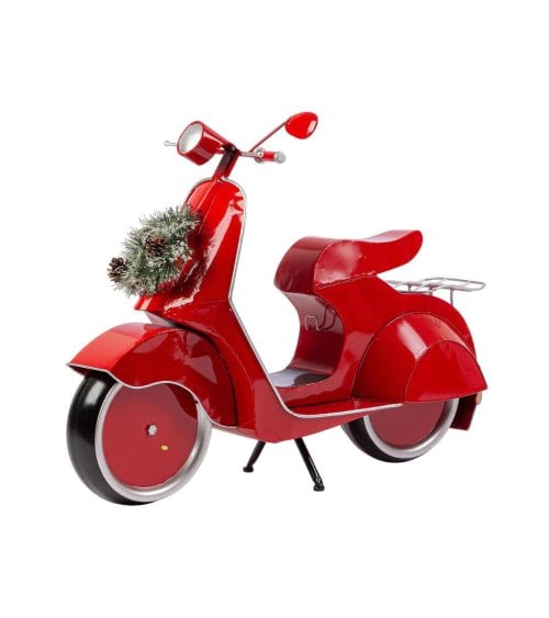 Moto Roja Brillante para Decoración Navideña