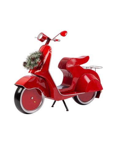 Moto Roja Brillante para Decoración Navideña