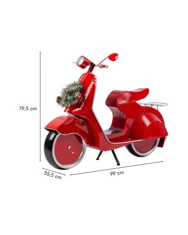 Moto Roja Brillante para Decoración Navideña