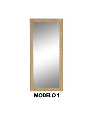 Espejo de Pared con Marco Estilo Madera Clara