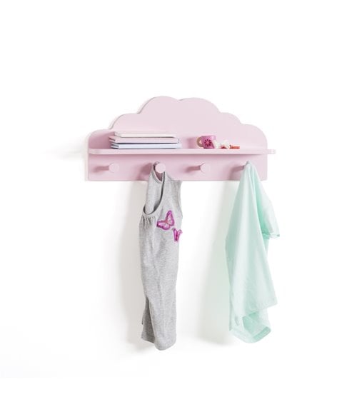 Perchero de Pared con Estante en Forma de Nube