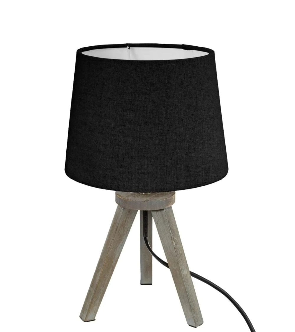 Lámpara de Mesa con Mini Tripode de Pino