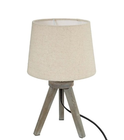 Lámpara de Mesa con Mini Tripode de Pino