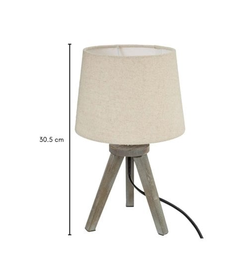 Lámpara de Mesa con Mini Tripode de Pino