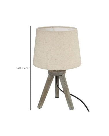 Lámpara de Mesa con Mini Tripode de Pino