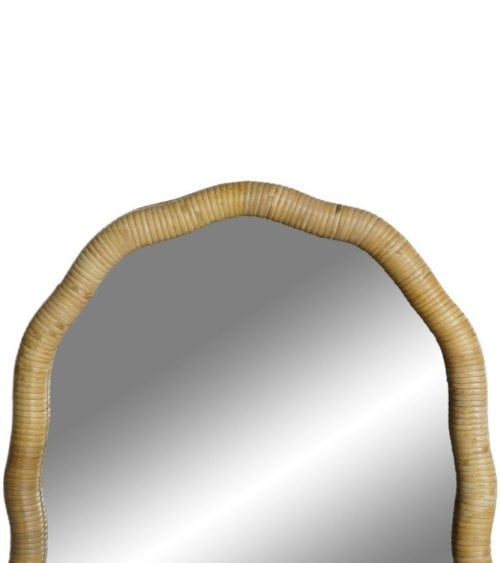 Espejo con Ondas de Bambú