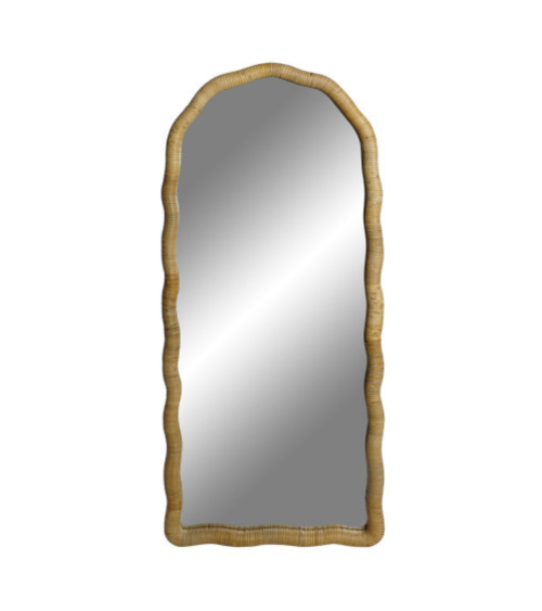 Espejo con Ondas de Bambú