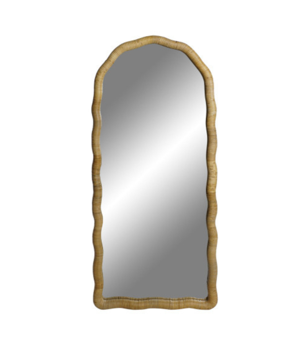 Espejo con Ondas de Bambú