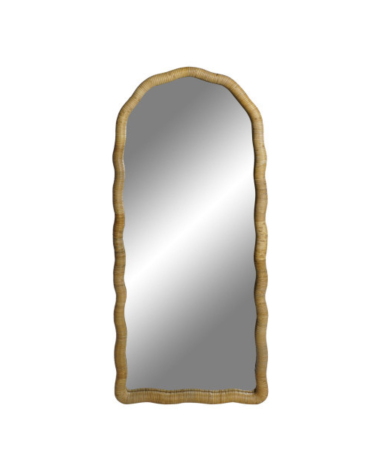 Espejo con Ondas de Bambú