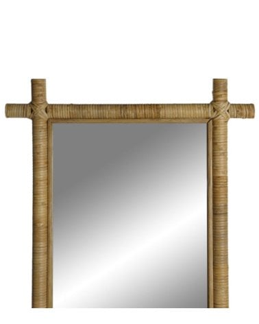 Espejo Rectangular con Marco de Ratán