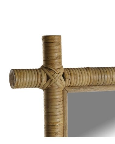 Espejo Rectangular con Marco de Ratán