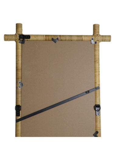 Espejo Rectangular con Marco de Ratán