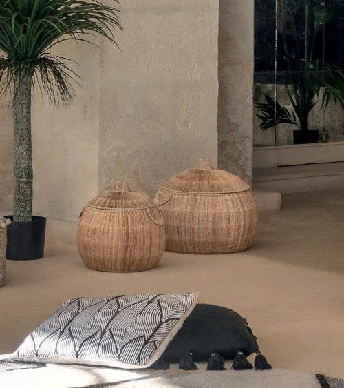 Cesta Balaya de Yute Natural con Tapa