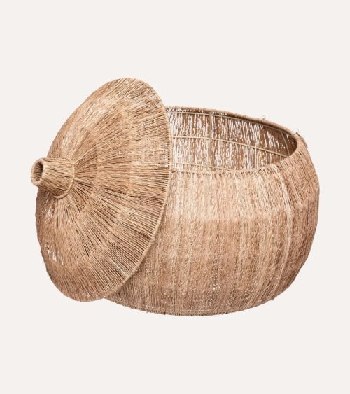 Cesta Balaya de Yute Natural con Tapa