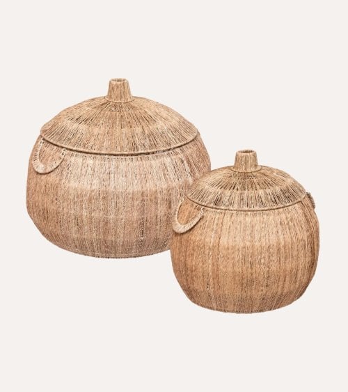 Cesta Balaya de Yute Natural con Tapa