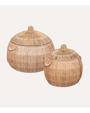 Cesta Balaya de Yute Natural con Tapa
