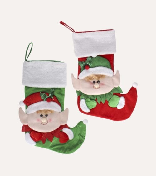 Calcetín Navideño de Elfo Ayudante de Santa