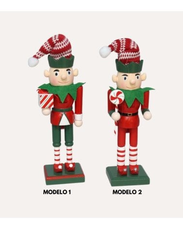 Figura de Soldadito Elfo Navideño de Madera