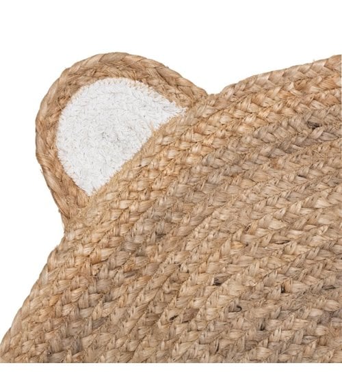 Alfombra Infantil de Yute Trenzado con Diseño de Oso