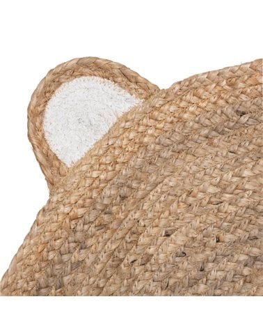 Alfombra Infantil de Yute Trenzado con Diseño de Oso