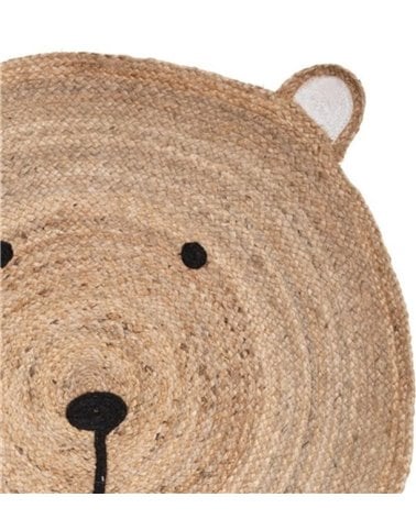 Alfombra Infantil de Yute Trenzado con Diseño de Oso