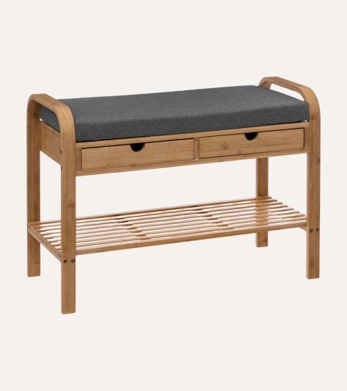 Banco Zapatero de Bambú con Cajones