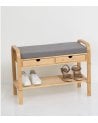Banco Zapatero de Bambú con Cajones