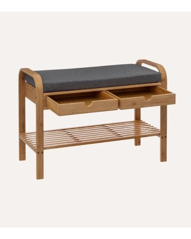 Banco Zapatero de Bambú con Cajones