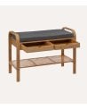 Banco Zapatero de Bambú con Cajones