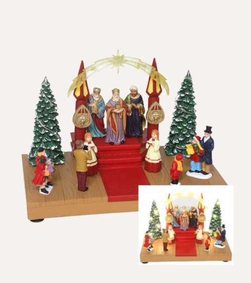 Escena Navideña con Reyes Magos