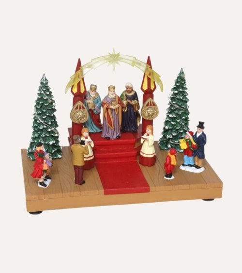 Escena Navideña con Reyes Magos