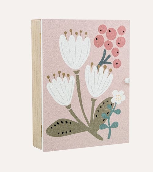 Cuelga Llaves de Madera con Diseño de Flores