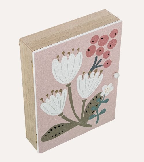 Cuelga Llaves de Madera con Diseño de Flores