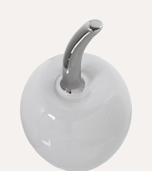 Figura Decorativa de Cereza Blanca de Cerámica