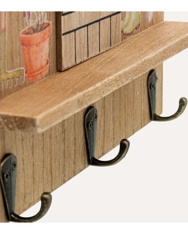 Cuelga Llaves de Casita de Campo de Madera