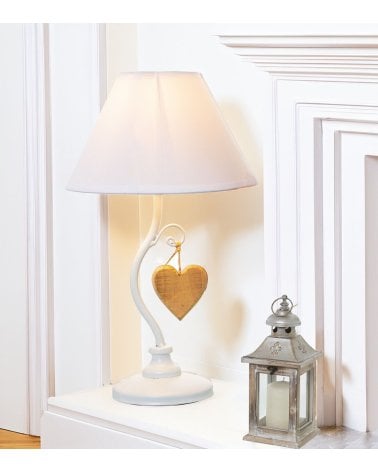 Lámpara de Mesa de Metal con Colgante de Corazón